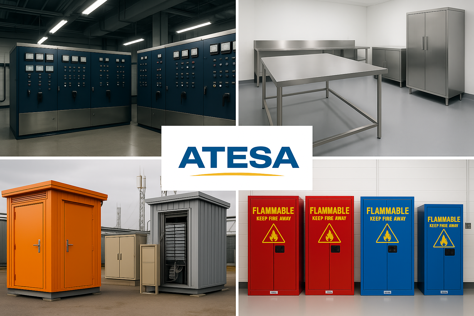 Productos ATESA - Tableros eléctricos, muebles de acero inoxidable, shelters para telefonía y gabinetes de seguridad industrial